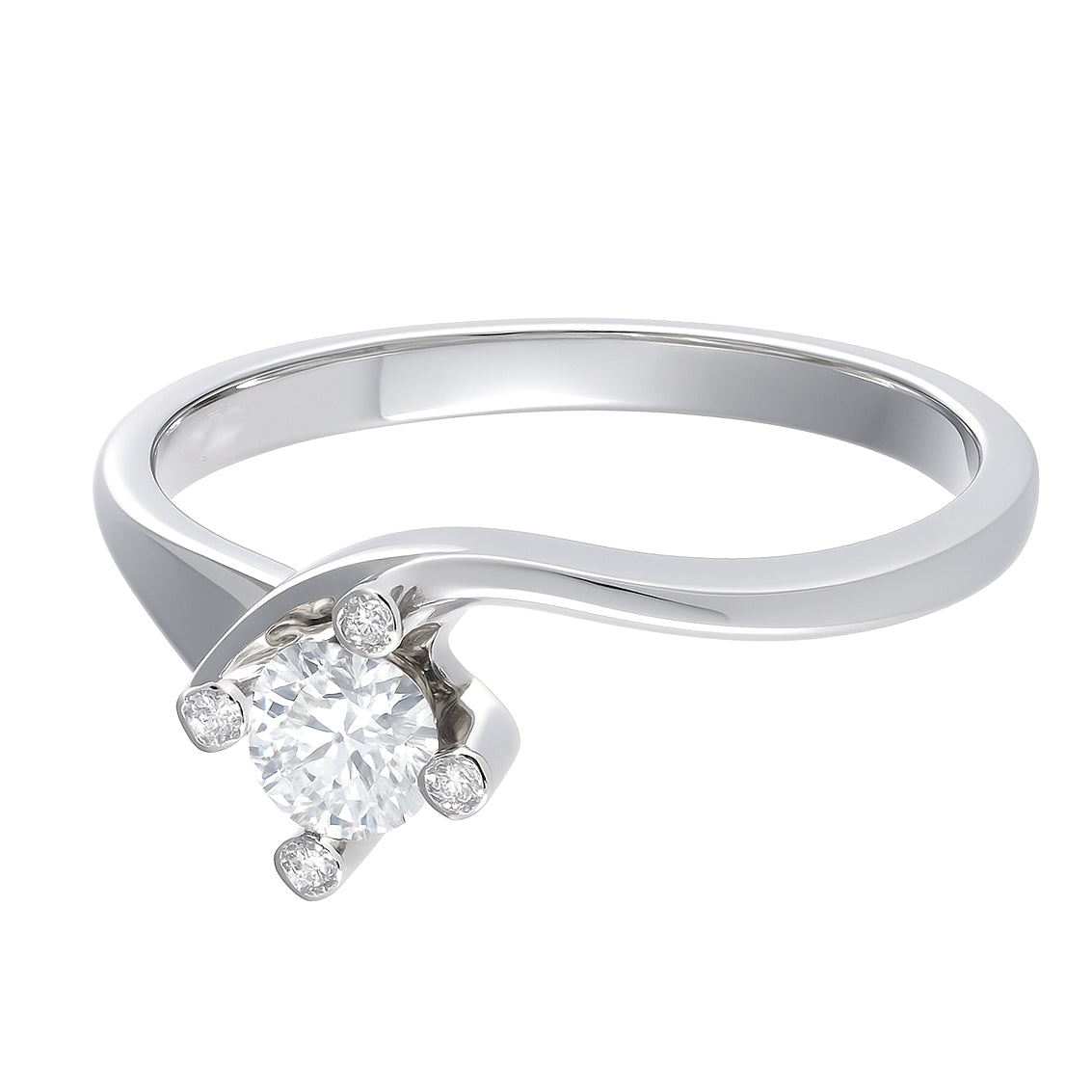 Anello - 18 carati Oro bianco - 0.31ct. tw. Diamante (Naturale)