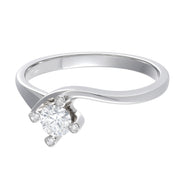 Anello - 18 carati Oro bianco - 0.31ct. tw. Diamante (Naturale)