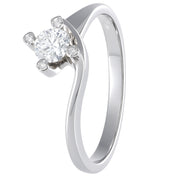 Anello - 18 carati Oro bianco - 0.31ct. tw. Diamante (Naturale)