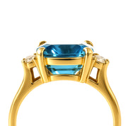 Anello - 18 carati Oro giallo - 4.28ct. tw. Topazio - Diamante