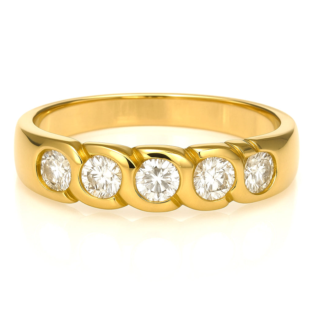 Anello - 18 carati Oro giallo - 0.85ct. tw. Diamante (Naturale)