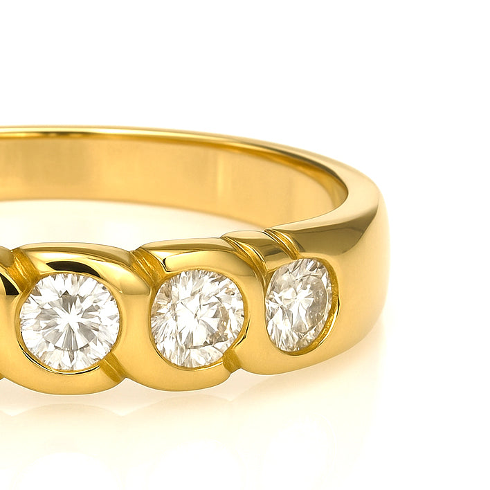 Anello - 18 carati Oro giallo - 0.85ct. tw. Diamante (Naturale)