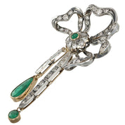 Ciondolo - 18 carati Oro bianco - 3.59ct. tw. Smeraldo - Diamante