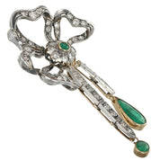 Ciondolo - 18 carati Oro bianco - 3.59ct. tw. Smeraldo - Diamante