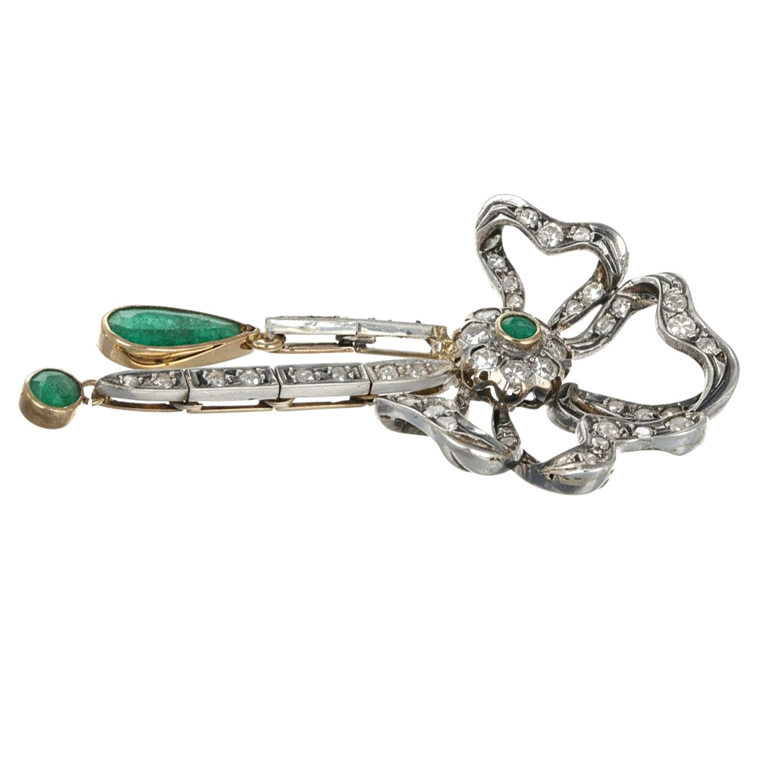 Ciondolo - 18 carati Oro bianco - 3.59ct. tw. Smeraldo - Diamante