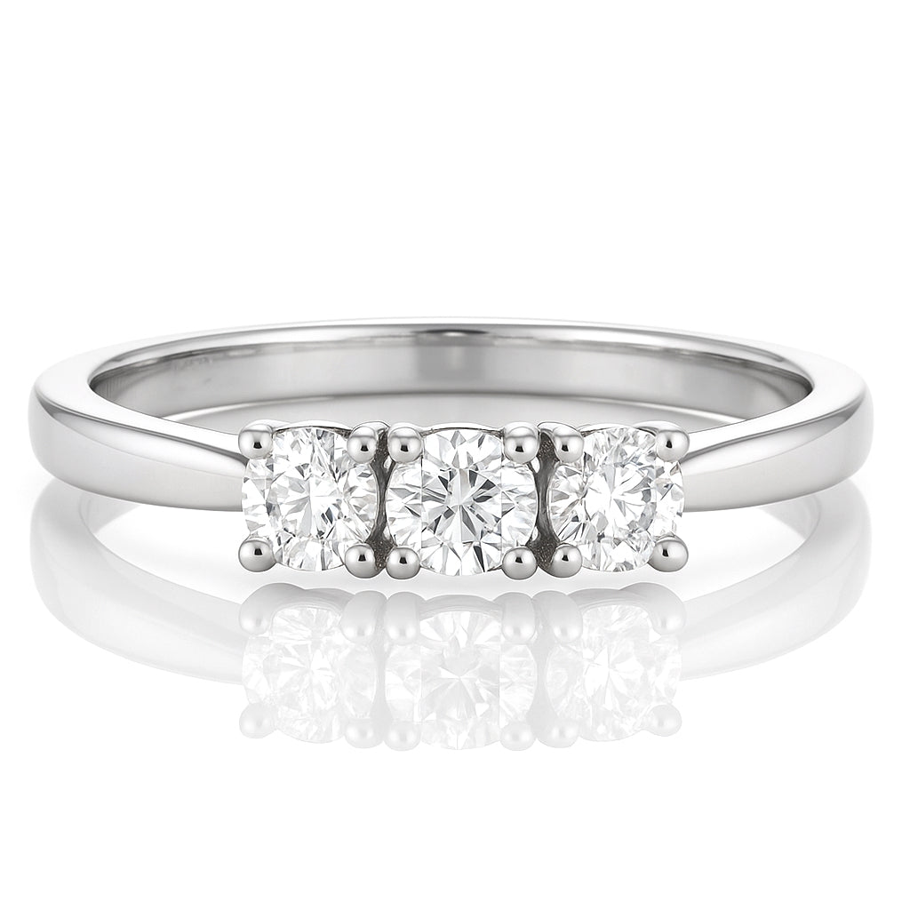 Anello - 18 carati Oro bianco - 0.24ct. tw. Diamante (Naturale)