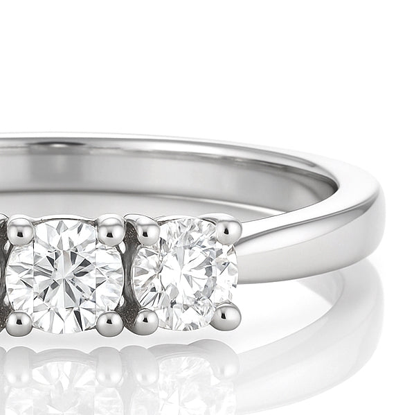 Anello - 18 carati Oro bianco - 0.24ct. tw. Diamante (Naturale)