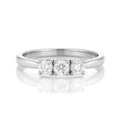 Anello - 18 carati Oro bianco - 0.24ct. tw. Diamante (Naturale)