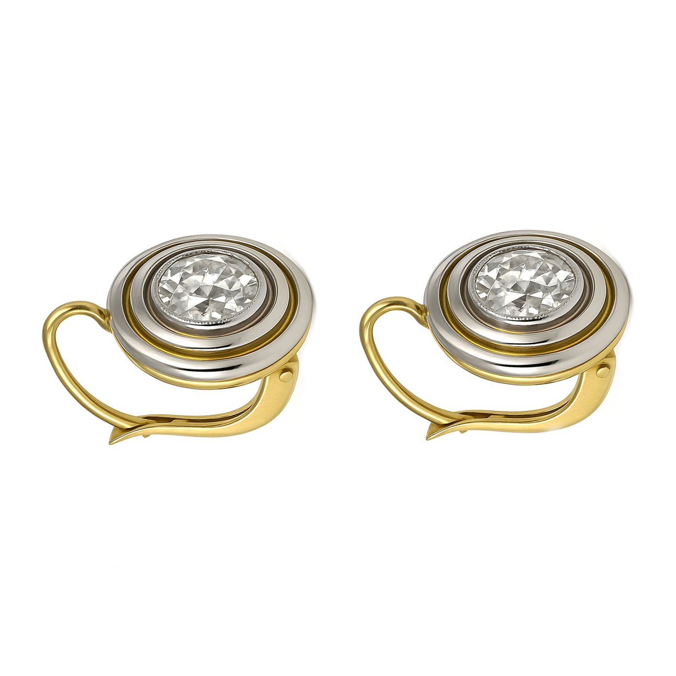 Orecchini - 18 carati Oro giallo, Argento - 1.20ct. tw. Diamante (Naturale)