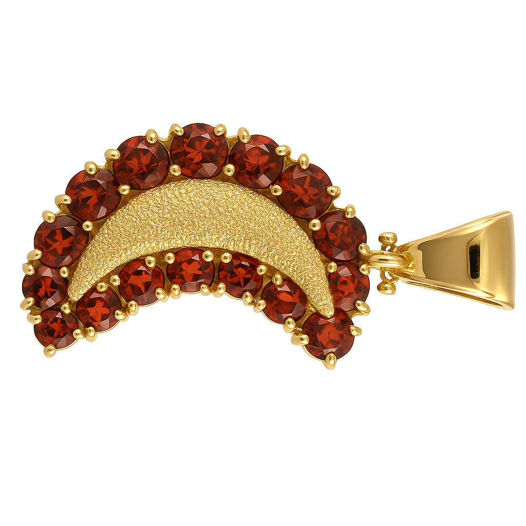 Ciondolo - 18 carati Oro giallo - 3.20ct. tw. Granato