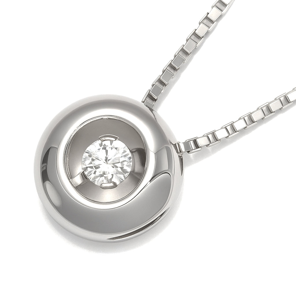 Collana con ciondolo - 18 carati Oro bianco - 0.04ct. tw. Diamante (Naturale)