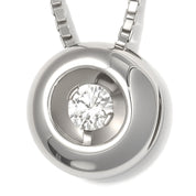 Collana con ciondolo - 18 carati Oro bianco - 0.04ct. tw. Diamante (Naturale)