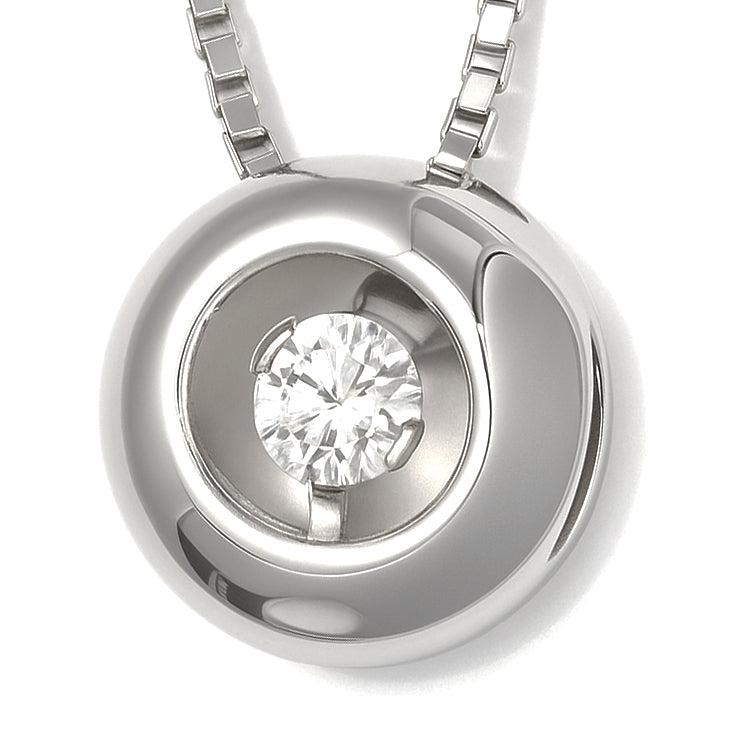 Collana con ciondolo - 18 carati Oro bianco - 0.04ct. tw. Diamante (Naturale)