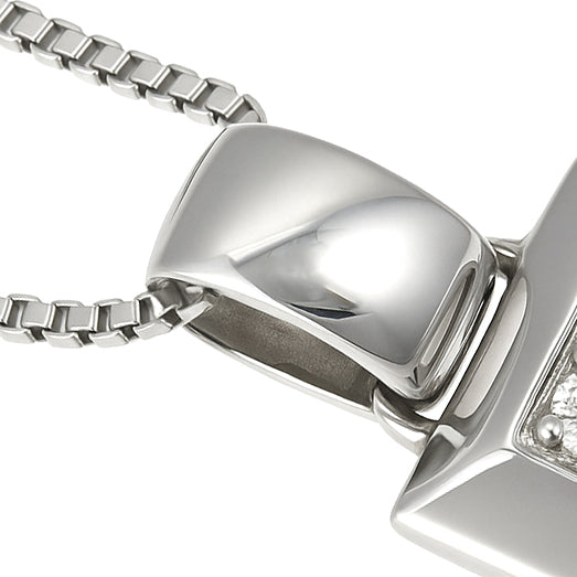 Collana con ciondolo - 18 carati Oro bianco - 0.08ct. tw. Diamante (Naturale)