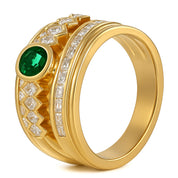 Anello - 18 carati Oro giallo - 2.30ct. tw. Smeraldo - Diamante