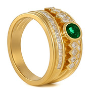 Anello - 18 carati Oro giallo - 2.30ct. tw. Smeraldo - Diamante