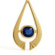 Ciondolo - 18 carati Oro giallo - 0.85ct. tw. Zaffiro