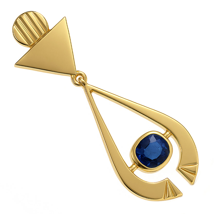 Ciondolo - 18 carati Oro giallo - 0.85ct. tw. Zaffiro