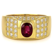 Anello - 18 carati Oro giallo - 1.42ct. tw. Rubino - Diamante