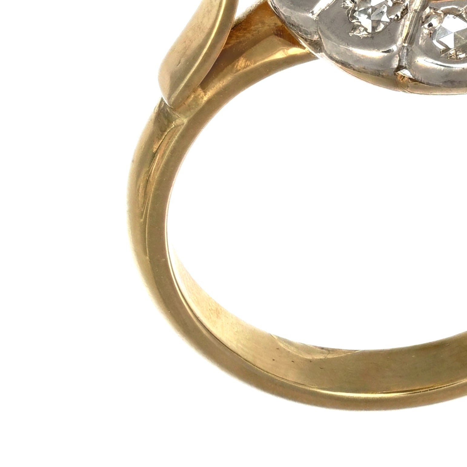 Anello in Oro giallo 14 carati e Argento 800 - Smeraldo  Diamanti