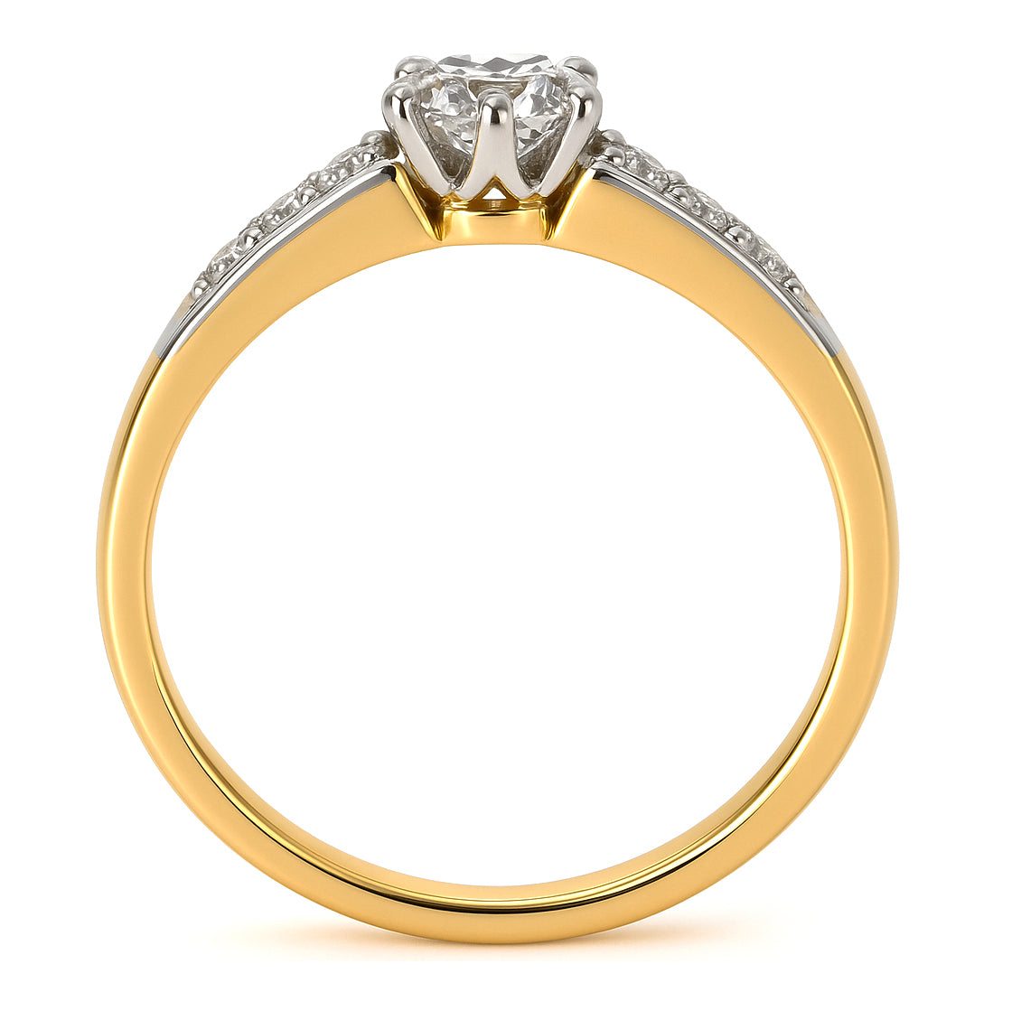 Anello - 14 carati Oro bianco, Oro giallo - 0.59ct. tw. Diamante (Naturale)