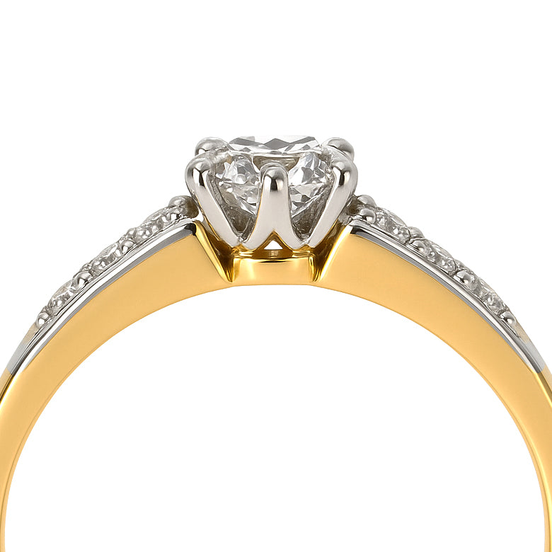 Anello - 14 carati Oro bianco, Oro giallo - 0.59ct. tw. Diamante (Naturale)