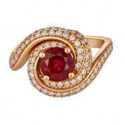 Anello - 18 carati Oro rosa - 2.66ct. tw. Rubino - Diamante