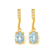 Orecchini - 18 carati Oro giallo - 2.43ct. tw. Acquamarina - Diamante