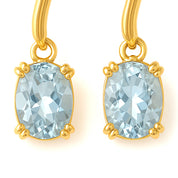 Orecchini - 18 carati Oro giallo - 2.43ct. tw. Acquamarina - Diamante