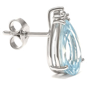 Orecchini - 18 carati Oro bianco - 4.24ct. tw. Acquamarina - Diamante