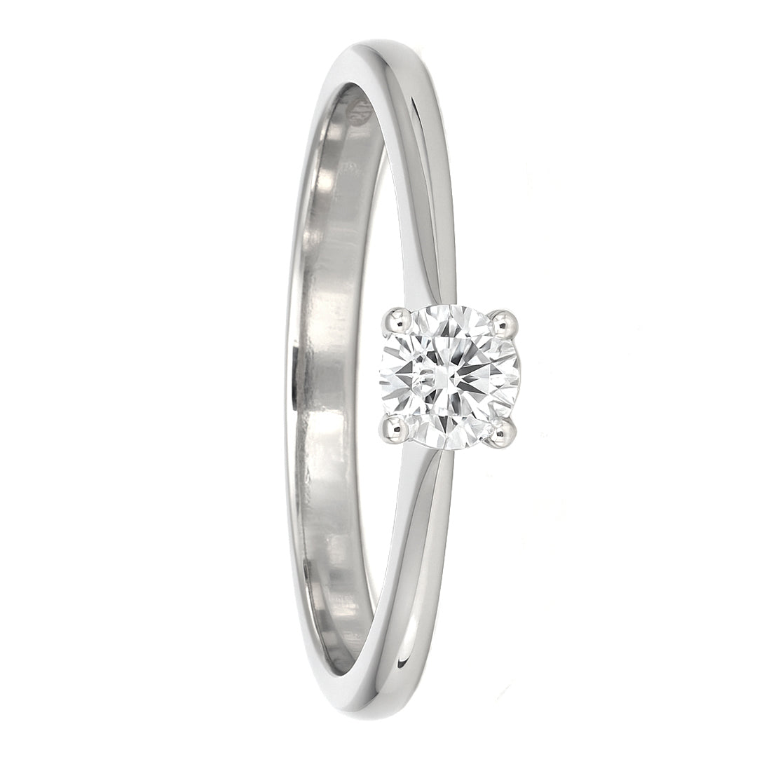 Anello - 18 carati Oro bianco - 0.19ct. tw. Diamante (Naturale)