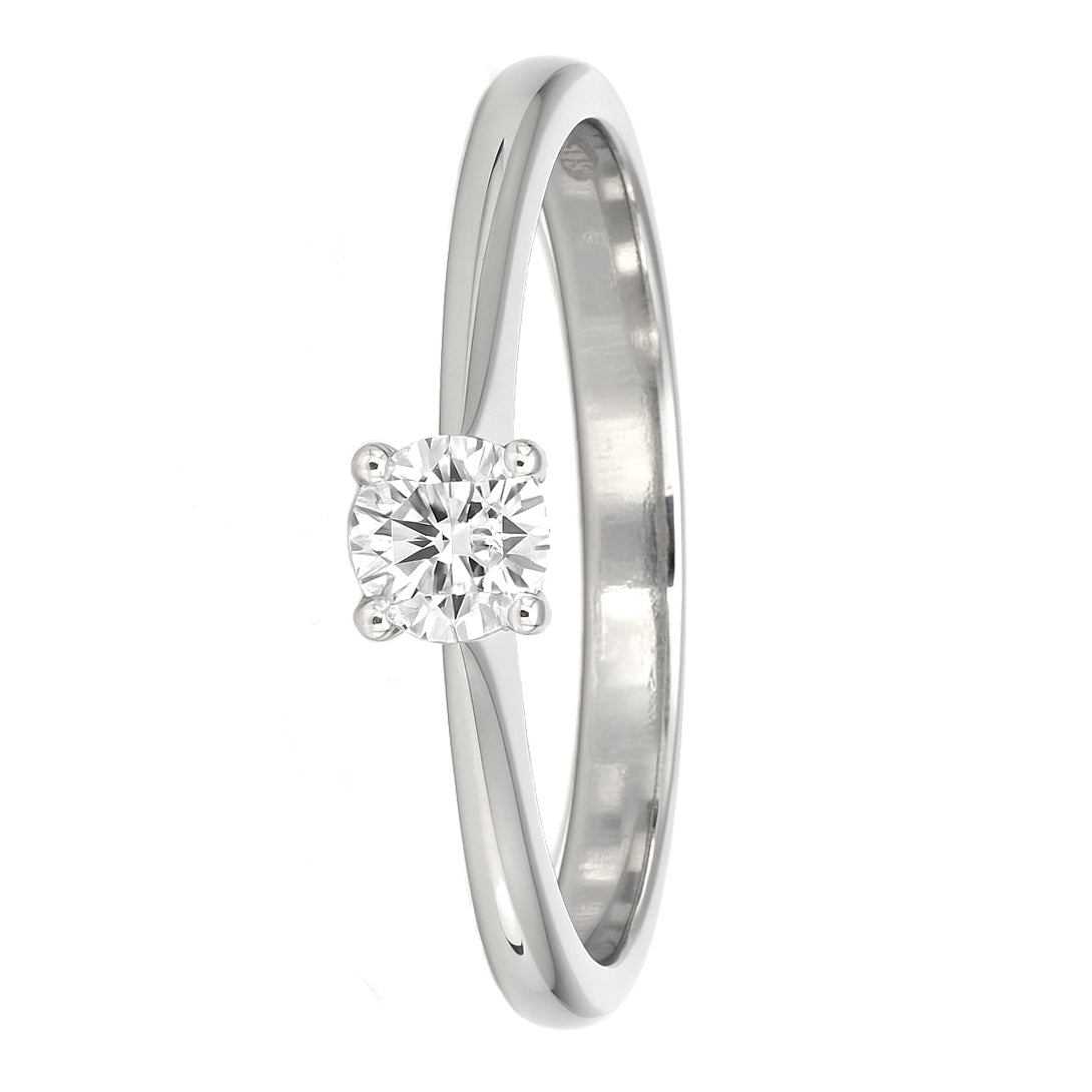 Anello - 18 carati Oro bianco - 0.19ct. tw. Diamante (Naturale)