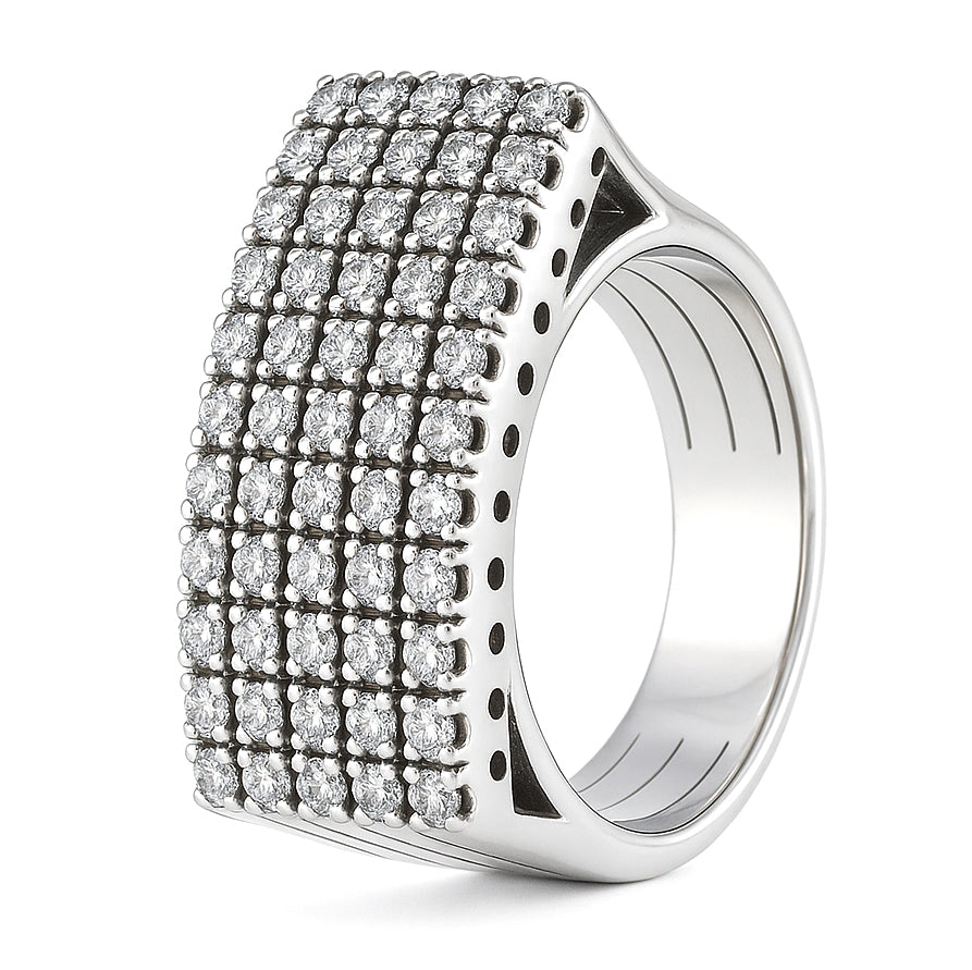 Anello - 18 carati Oro bianco - 0.60ct. tw. Diamante (Naturale)