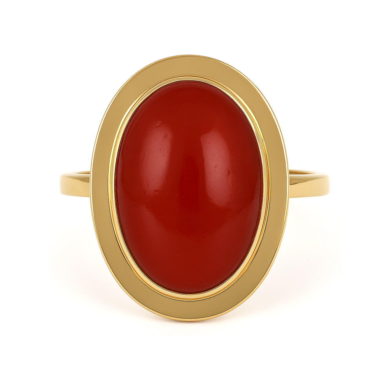 Anello - 18 carati Oro giallo Corallo