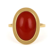 Anello - 18 carati Oro giallo Corallo