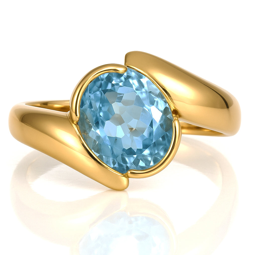 Anello - 18 carati Oro giallo - 2.00ct. tw. Topazio