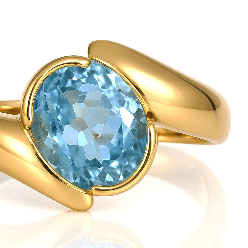 Anello - 18 carati Oro giallo - 2.00ct. tw. Topazio