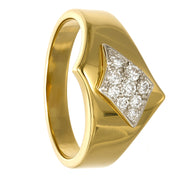 Anello - 18 carati Oro bianco, Oro giallo - 0.18ct. tw. Diamante (Naturale)