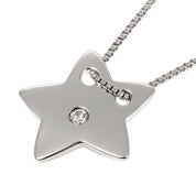 Collana con ciondolo - 18 carati Oro bianco - 0.04ct. tw. Diamante (Naturale)