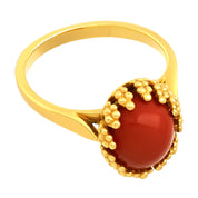 Anello - 18 carati Oro giallo Corallo
