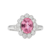 Anello - 18 carati Oro bianco - 1.72ct. tw. Diamante (Naturale) - Tormalina