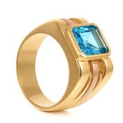 Anello - 18 carati Oro bianco, Oro giallo - 3.35ct. tw. Topazio