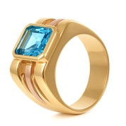 Anello - 18 carati Oro bianco, Oro giallo - 3.35ct. tw. Topazio