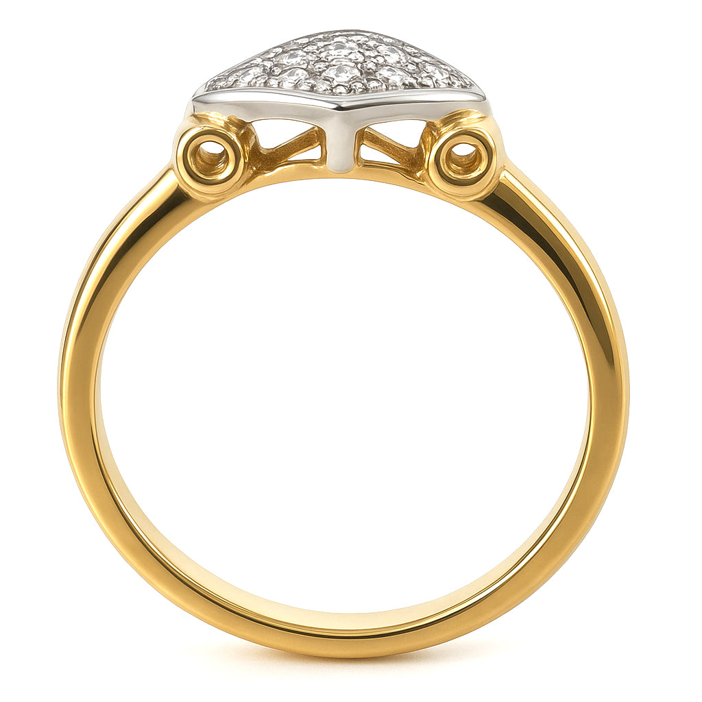 Anello - 18 carati Oro bianco, Oro giallo - 0.095ct. tw. Diamante (Naturale)