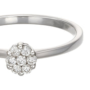 Anello - 18 carati Oro bianco - 0.12ct. tw. Diamante (Naturale)