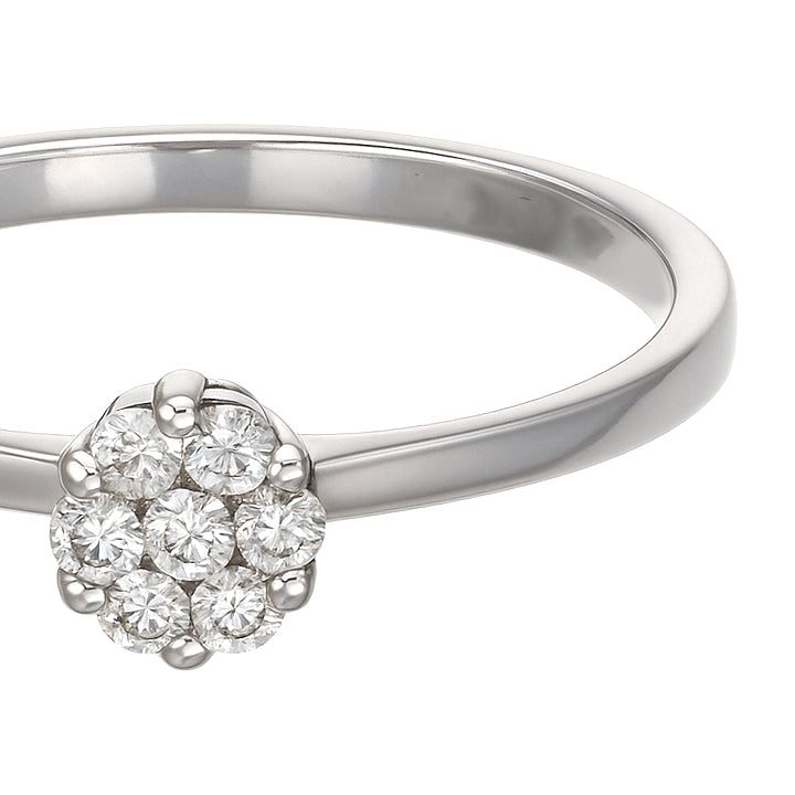 Anello - 18 carati Oro bianco - 0.12ct. tw. Diamante (Naturale)