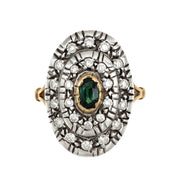 Anello - 18 carati Oro giallo, Argento - 0.98ct. tw. Zaffiro - Diamante