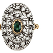 Anello - 18 carati Oro giallo, Argento - 0.98ct. tw. Zaffiro - Diamante