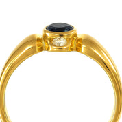 Anello - 18 carati Oro giallo - 0.28ct. tw. Zaffiro - Diamante