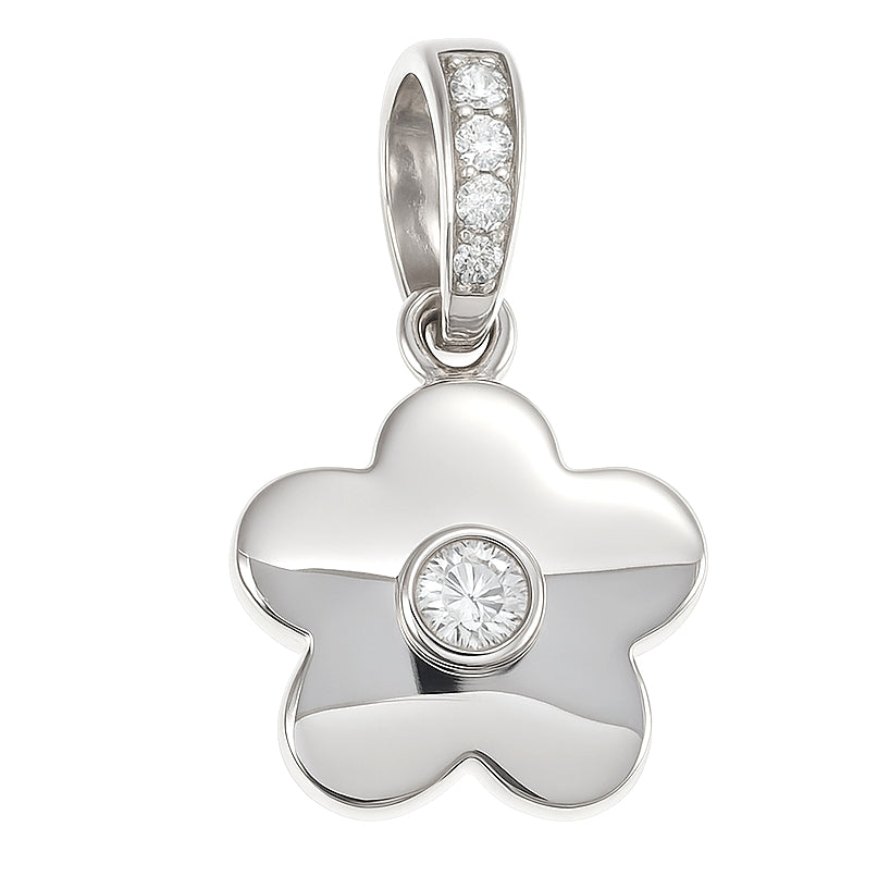 Ciondolo - 18 carati Oro bianco - 0.09ct. tw. Diamante (Naturale)